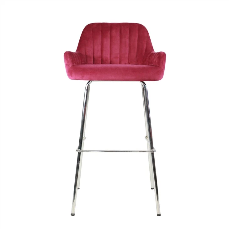 Moderne Ergonomisk Metal Ben Stof Cover Bar Stol til morgenmad