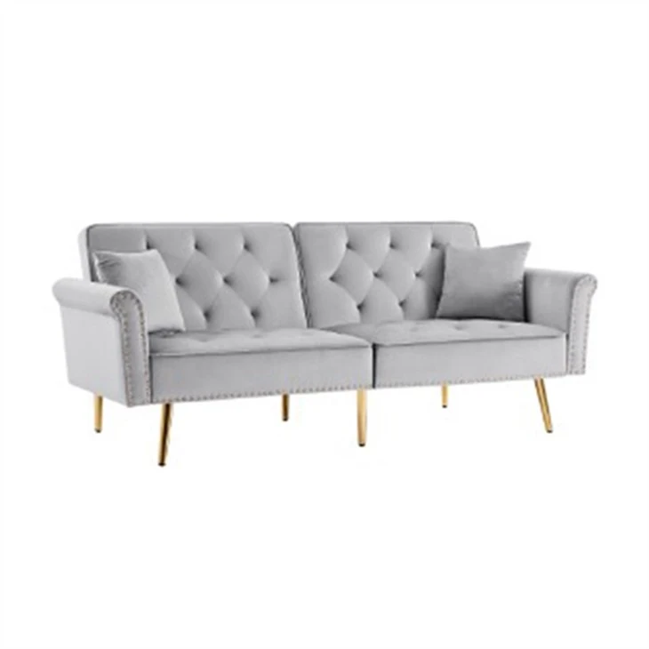 Tre-personers sovesofa med nedfoldet-ryglænsstofsofa Nailhead Arm