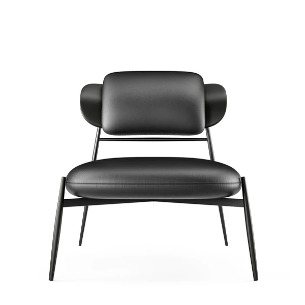 Stilfuldt designet Accent Stol PU Cover Myre Form Metal Stol