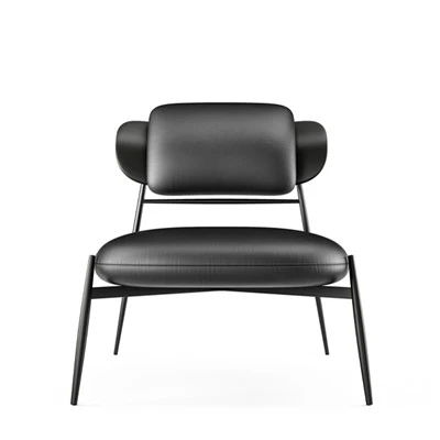 Stilfuldt designet Accent Stol PU Cover Myre Form Metal Stol